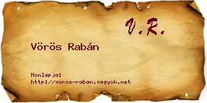 Vörös Rabán névjegykártya