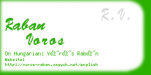 raban voros business card